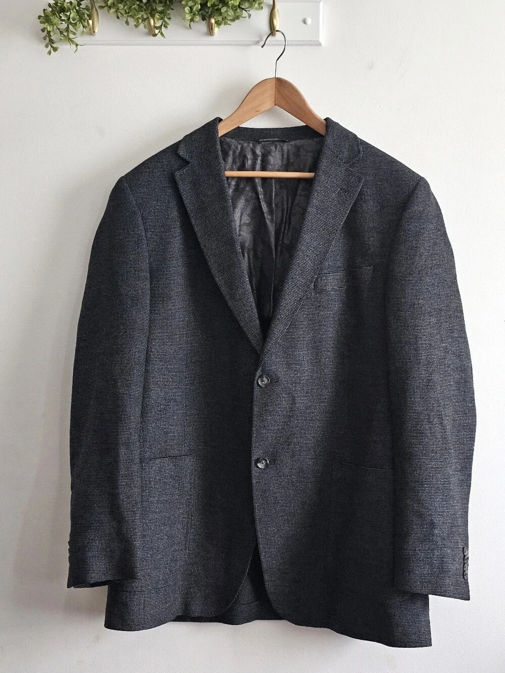 Jack Victor Collection 43L Ivanwood Sport Coat Wool Silk Cashmere Gray Blazer